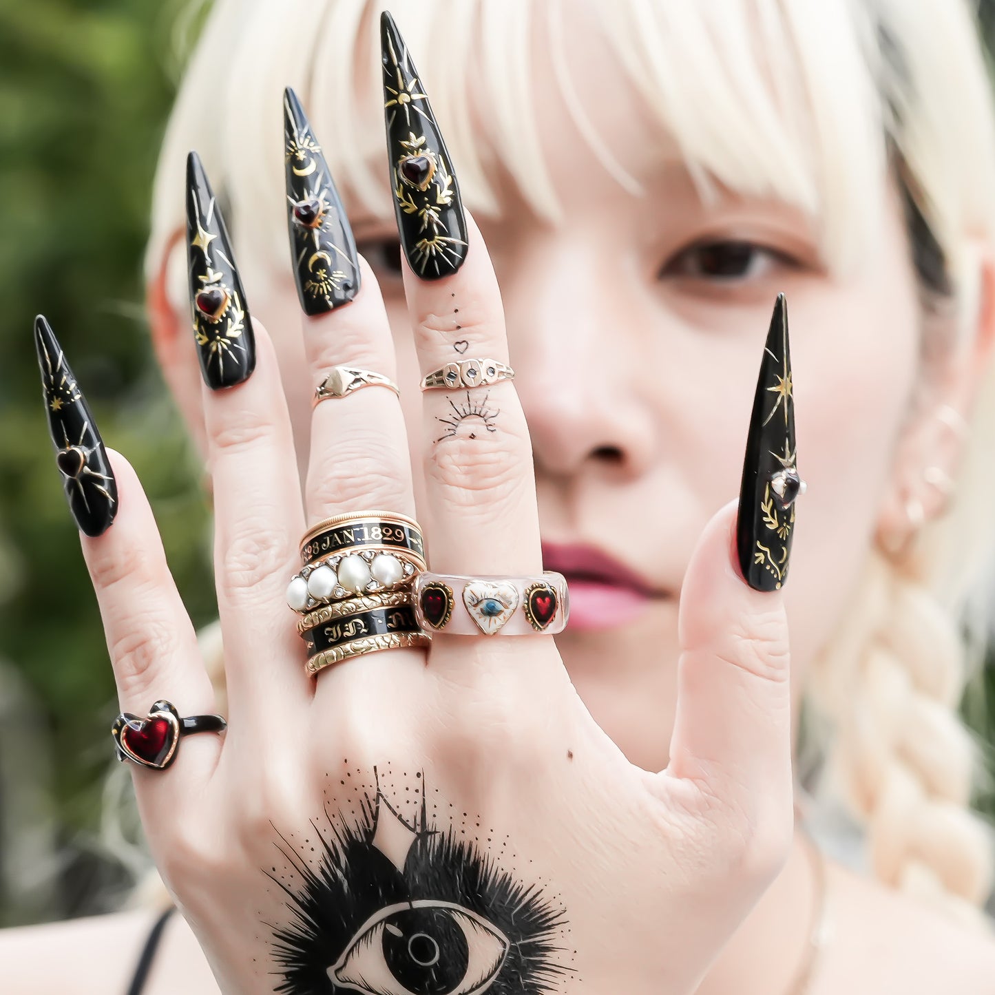 Mystic Eye Heart Ring – Smoky Pink / #11 #12