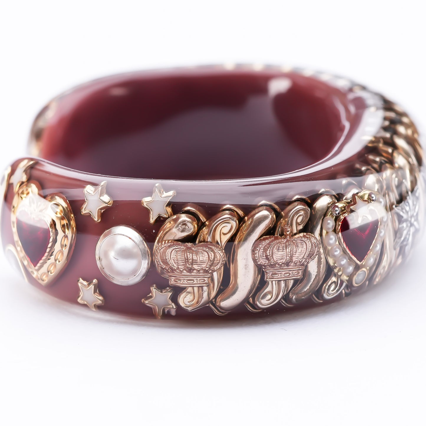 Sweet Heart Crown Bangle – Smoky Brown