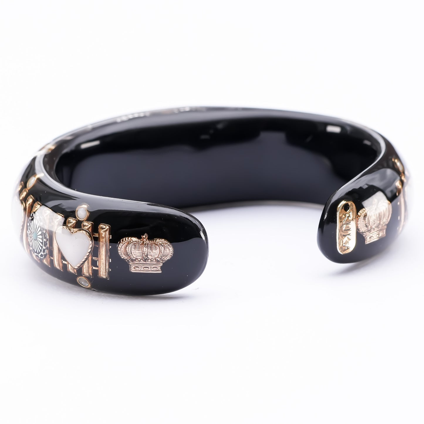 Mystic Eye Heart Bangle – Jet Black