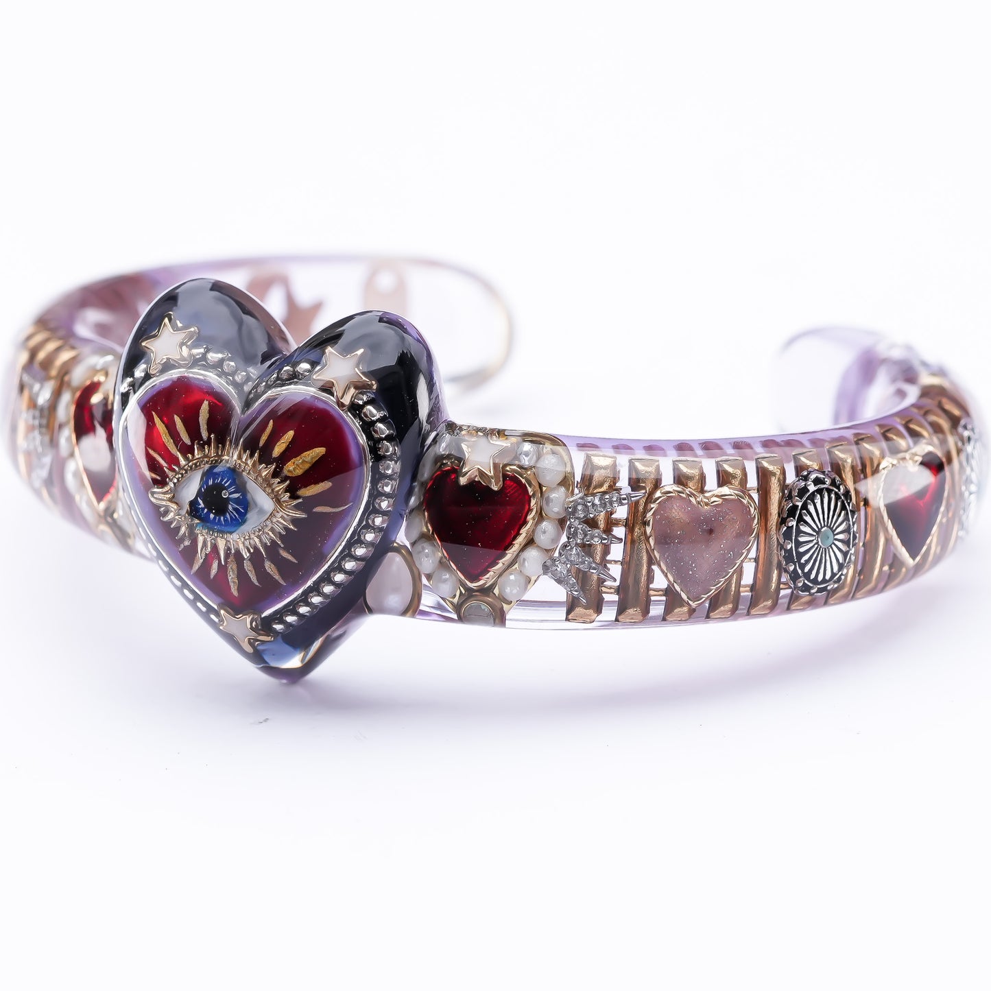 Mystic Eye Heart Bangle – Lavender Smoke