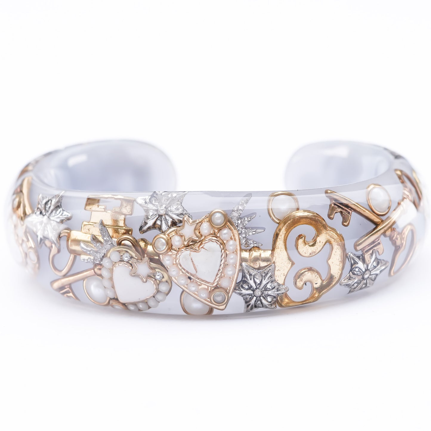 Secret Key Heart Bangle – Smoky Gray