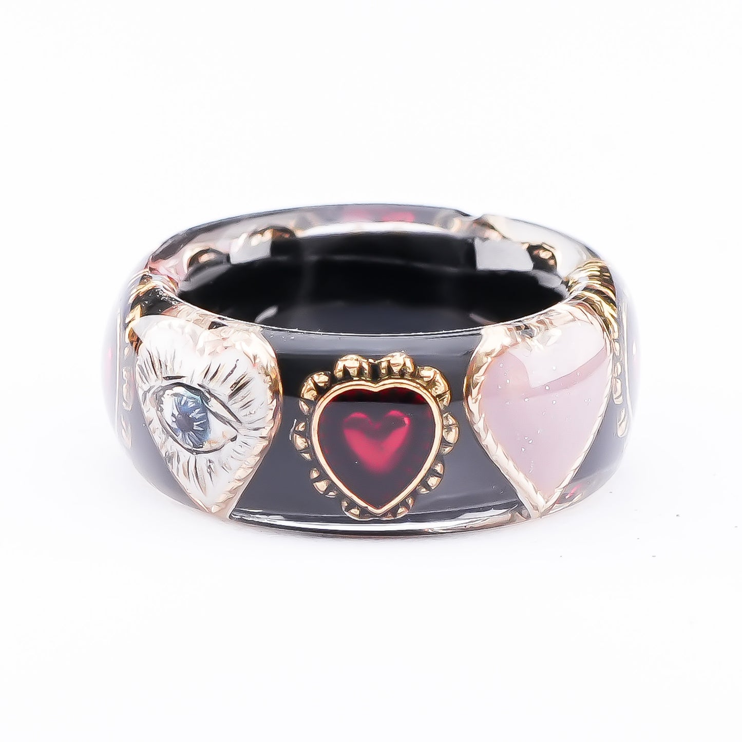 Mystic Eye Heart Ring – Jet Black / #10 #11 #18