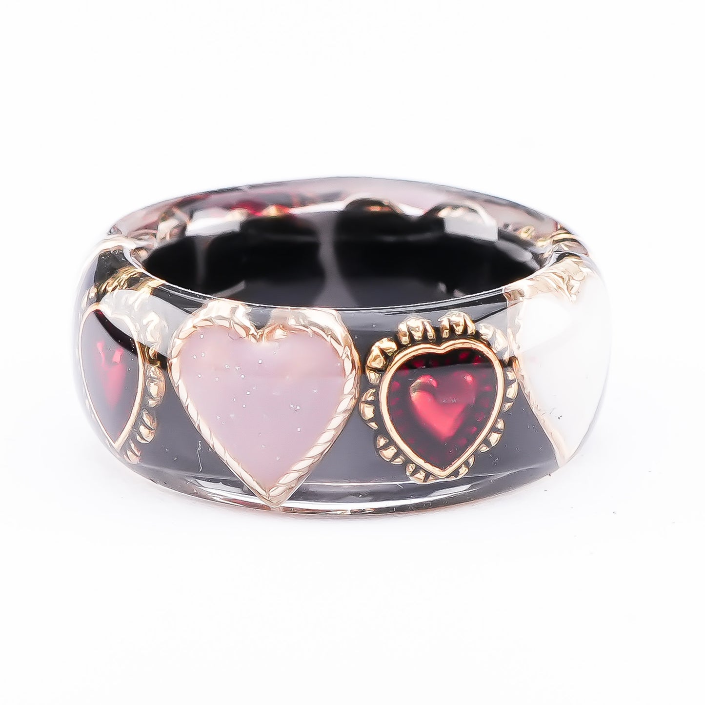 Mystic Eye Heart Ring – Jet Black / #10 #11 #18