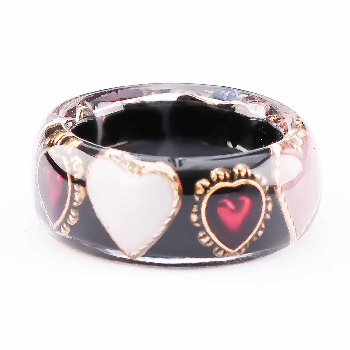 Mystic Eye Heart Ring – Jet Black / #10 #11 #18