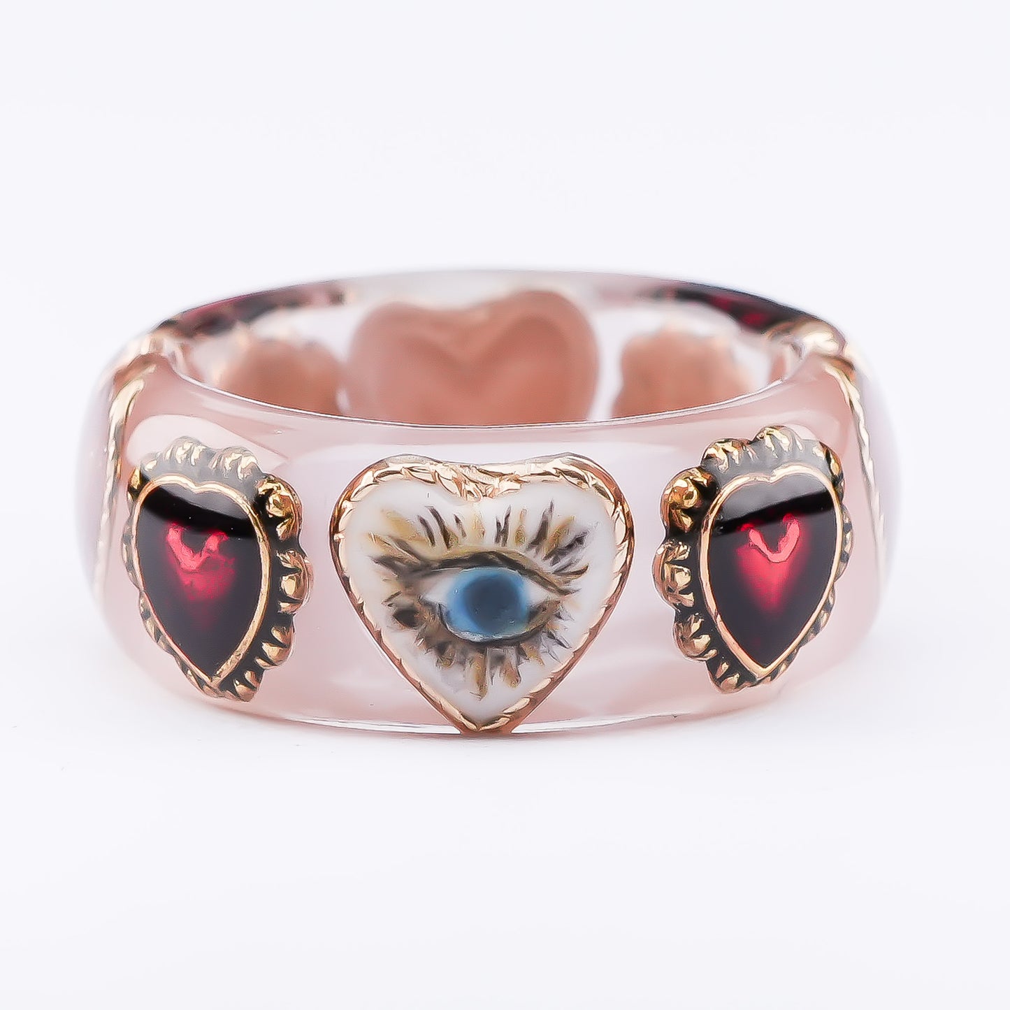 Mystic Eye Heart Ring – Smoky Pink / #11 #12