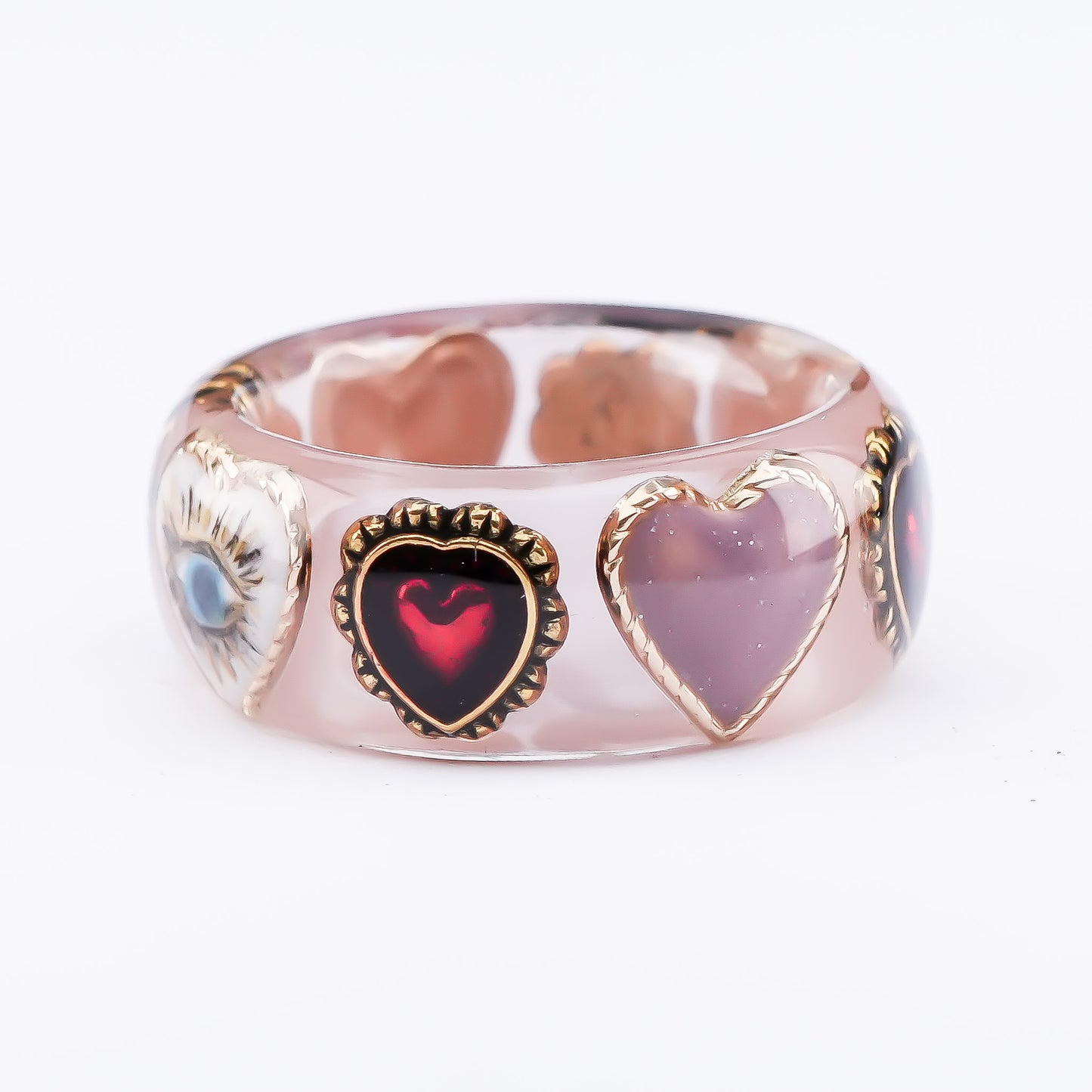 Mystic Eye Heart Ring – Smoky Pink / #11 #12
