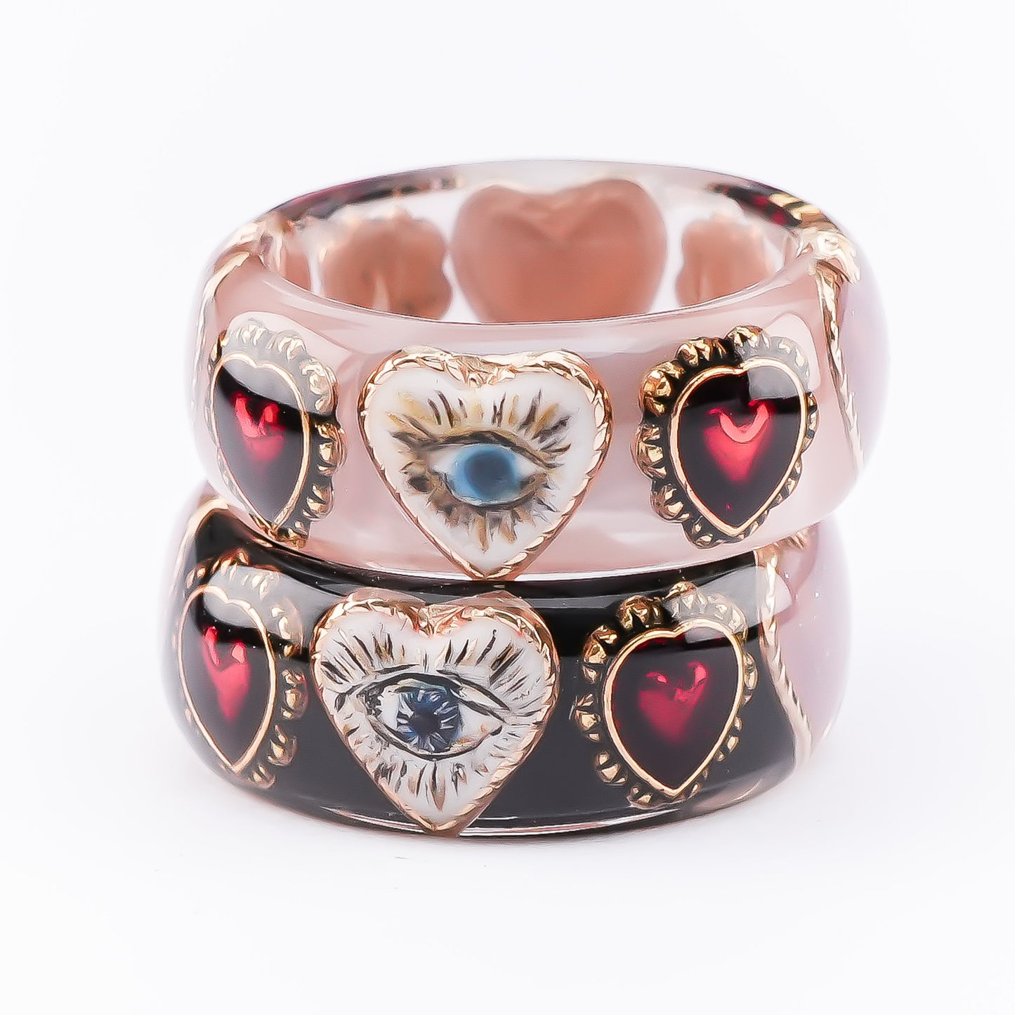 Mystic Eye Heart Ring – Smoky Pink / #11 #12