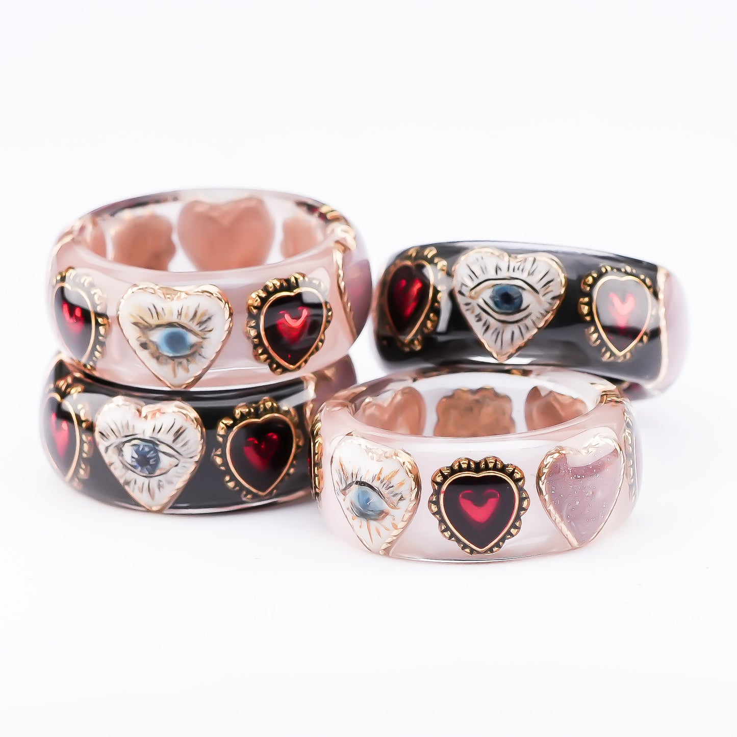 Mystic Eye Heart Ring – Smoky Pink / #11 #12