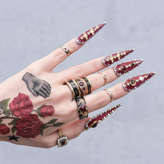 Cupid Heart Ring – Black × Red Heart / #10 #11 #13