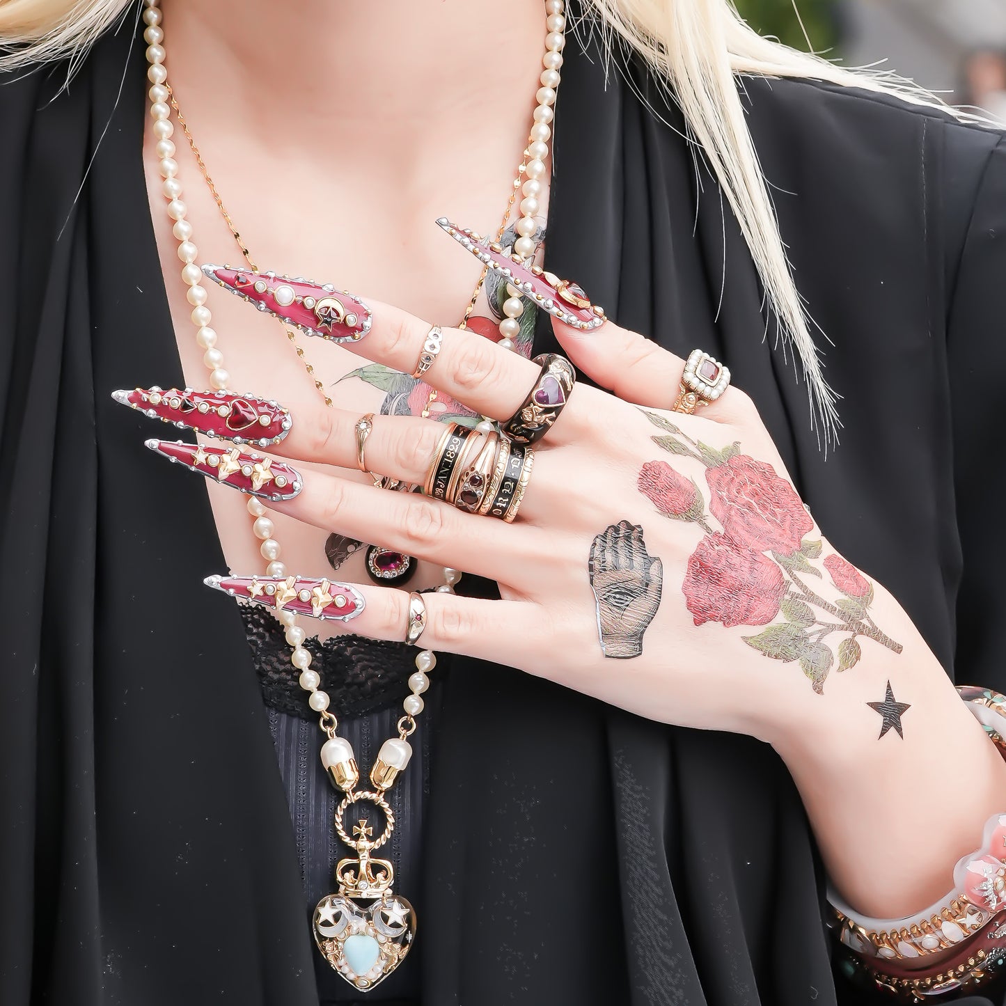 Cupid Heart Ring – Black × Purple Heart / #12 #13