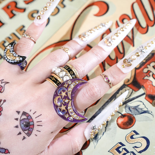 Mystic Moon Ring - Purple × Gold / #13