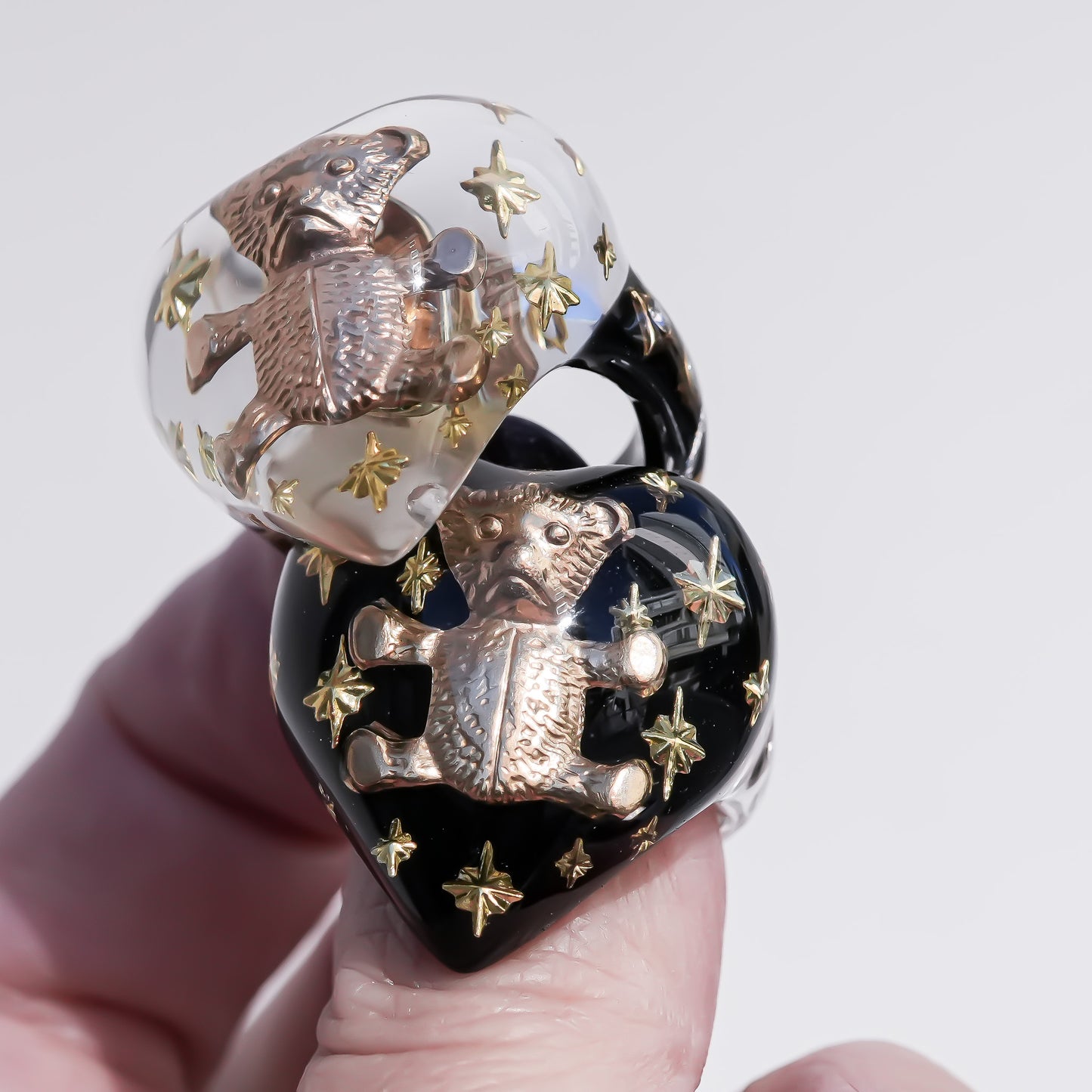 Bear Heart Ring - Black / #10 #13