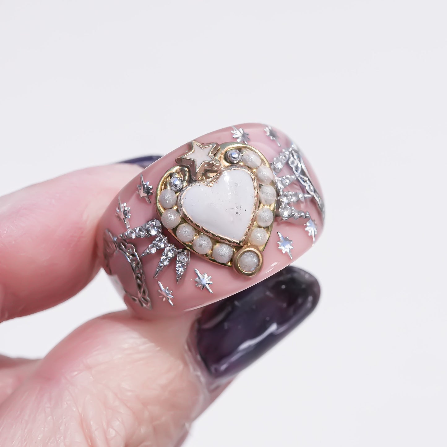 Starlit Heart Ring - Smoky Pink 2 / #13