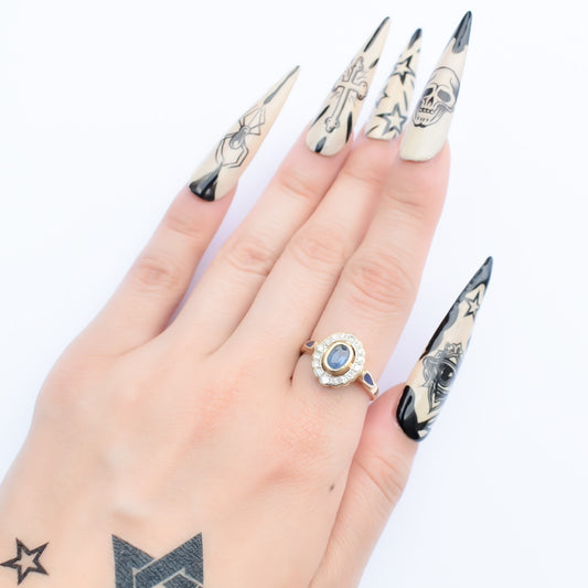 BLUE SAPPHIRE RING / DIAMOND / UK / K20 / #12