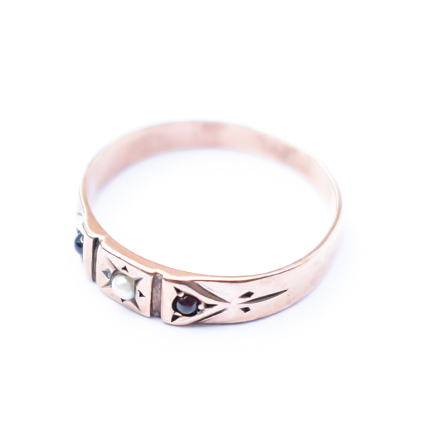 BABY RING / PEARL / GARNET / USA / 10K / #1
