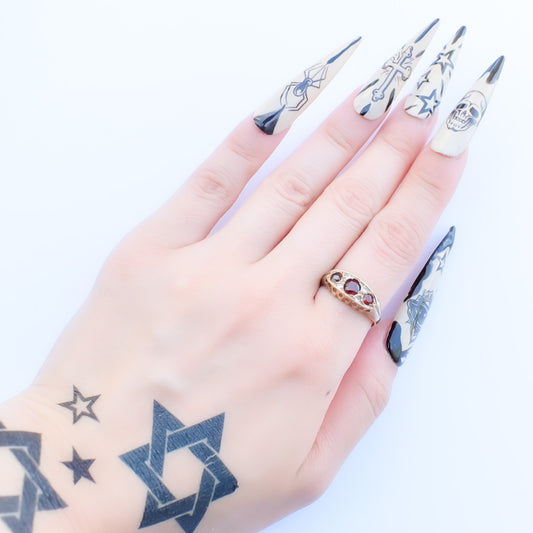 GARNET RING / DIAMOND / 9KYG / #15