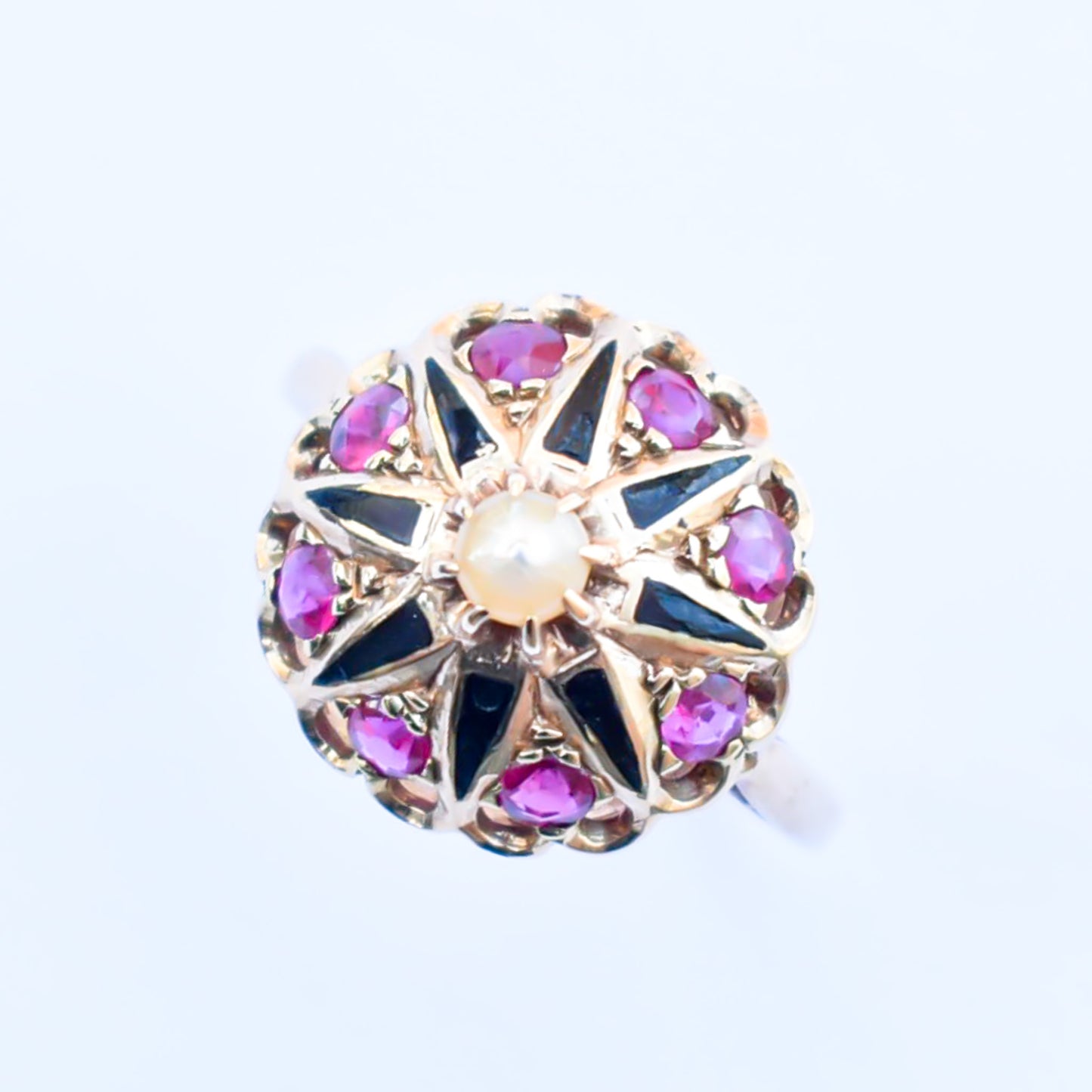 RUBY RING / ENAMEL / USA / 14KPG / #13