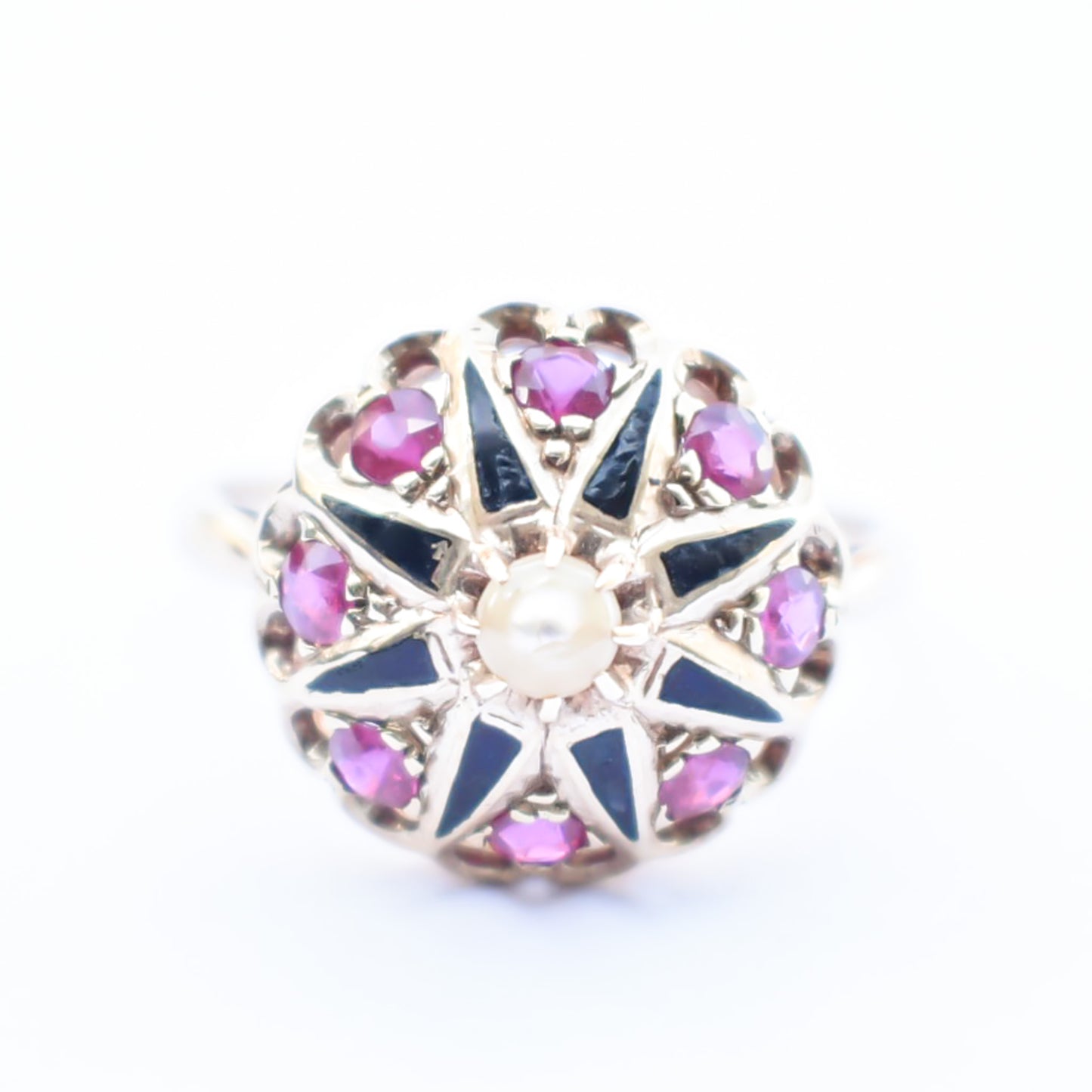 RUBY RING / ENAMEL / USA / 14KPG / #13
