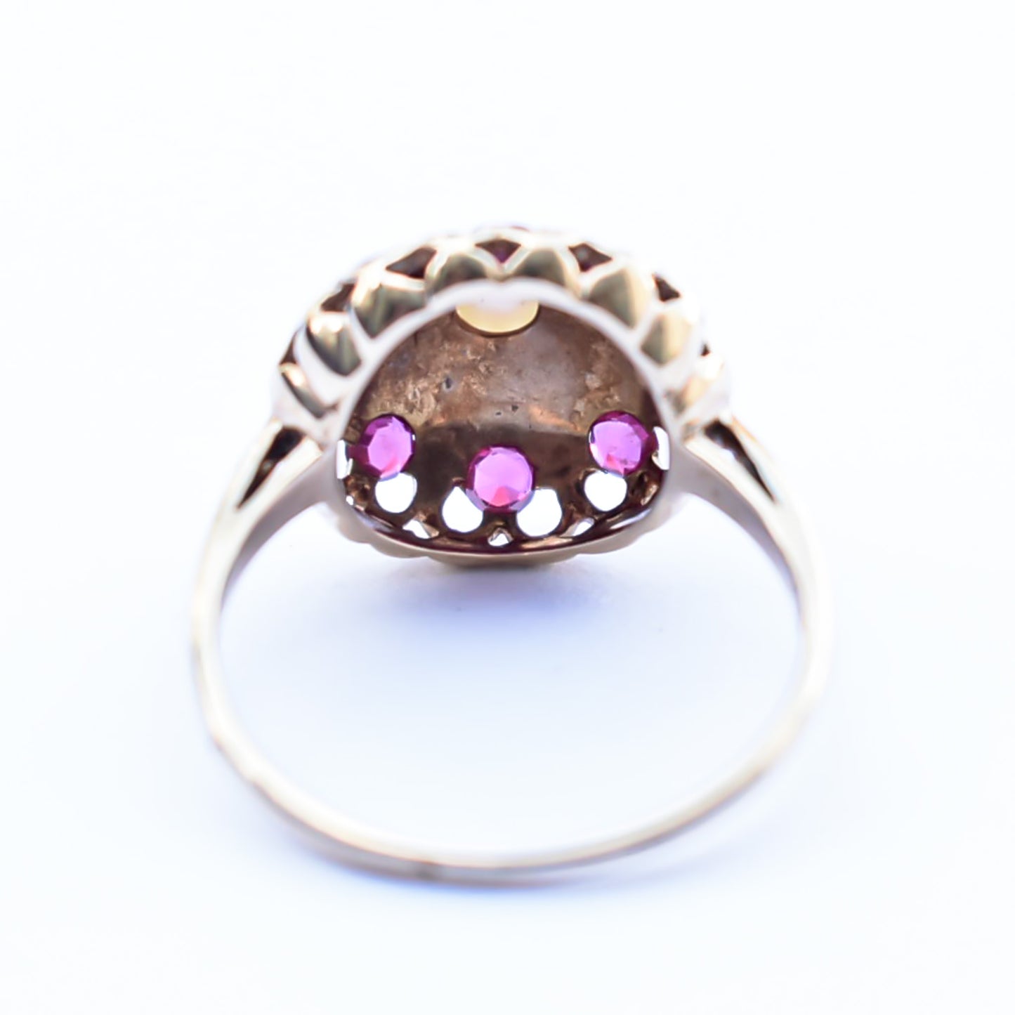 RUBY RING / ENAMEL / USA / 14KPG / #13