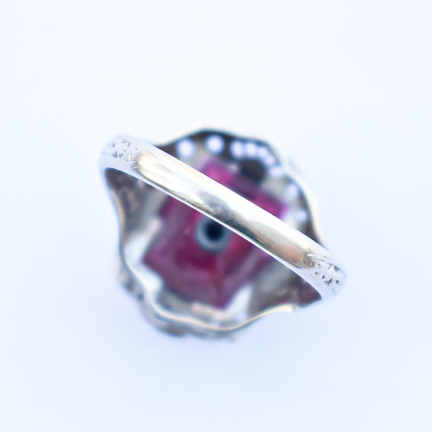 GARNET RING / 14KWG / USA / #11
