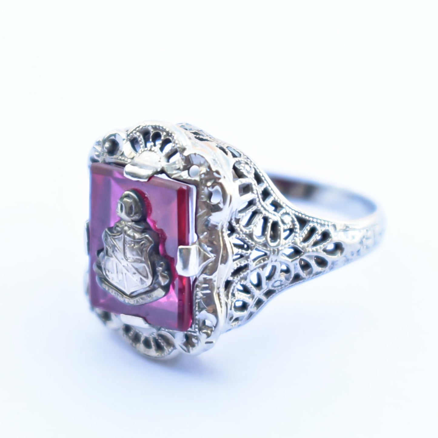 GARNET RING / 14KWG / USA / #11