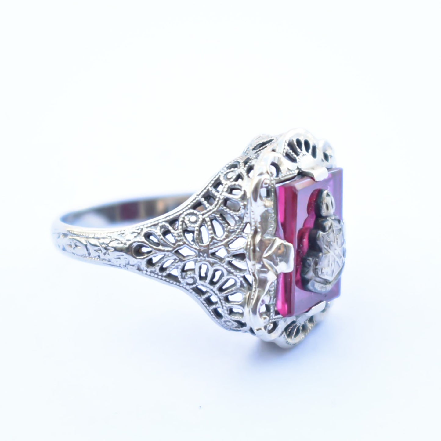 GARNET RING / 14KWG / USA / #11