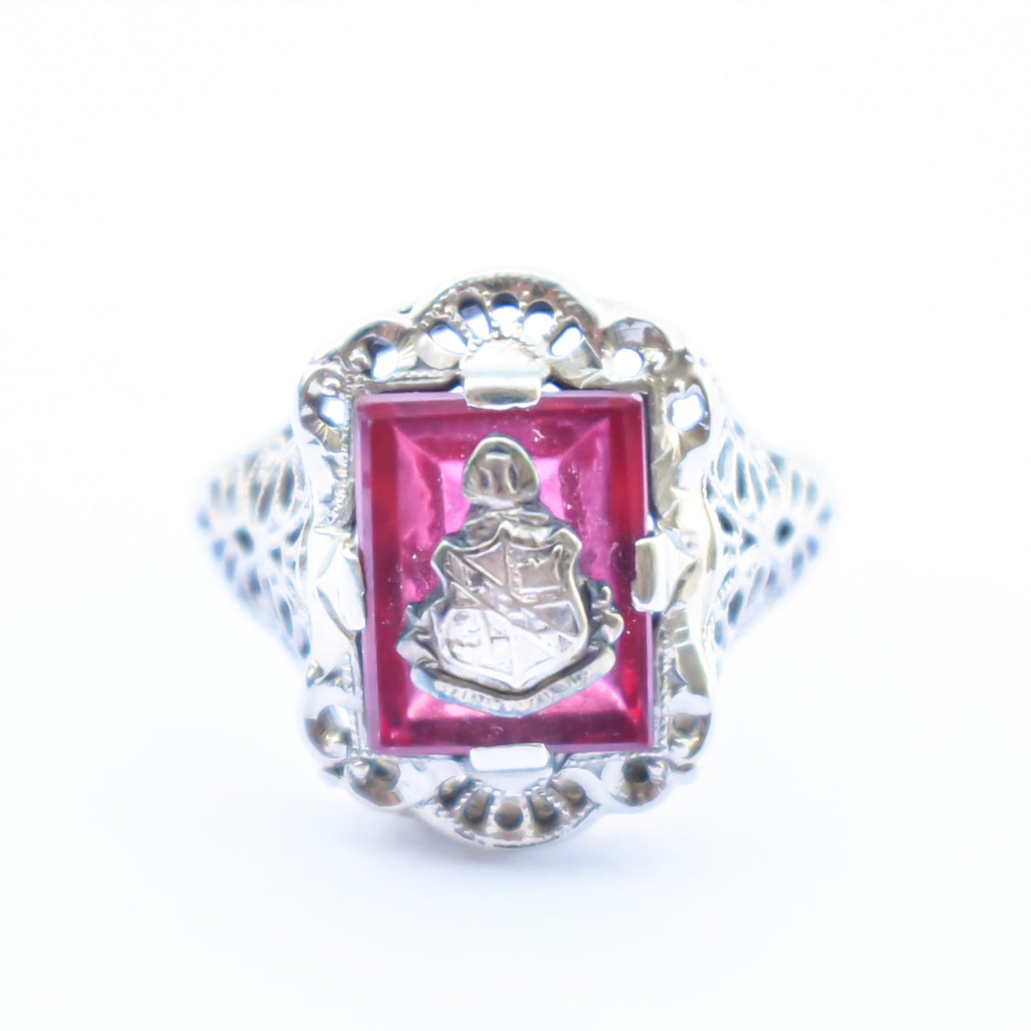 GARNET RING / 14KWG / USA / #11