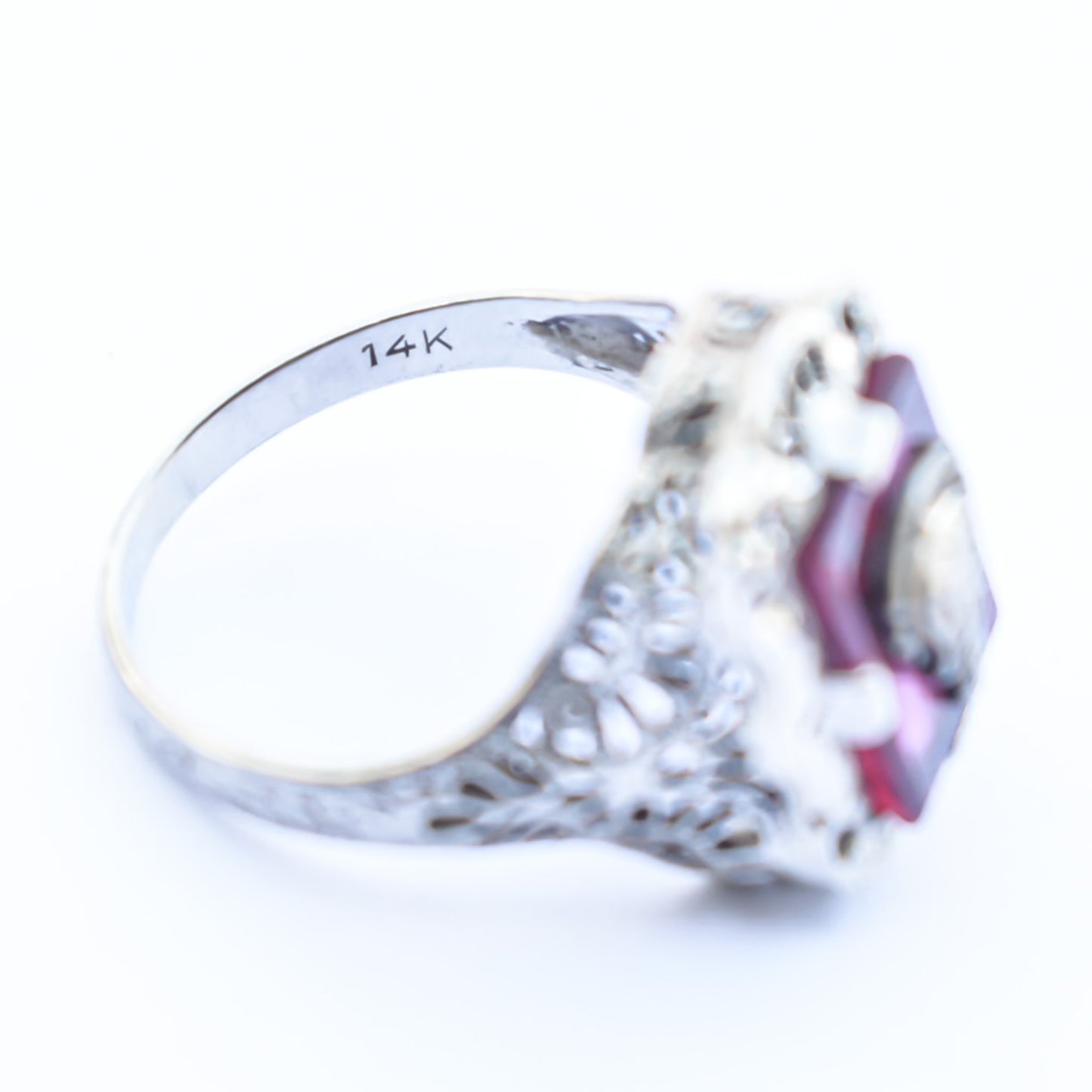 GARNET RING / 14KWG / USA / #11