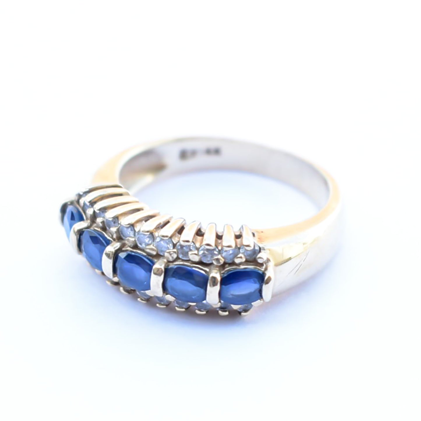BLUE SAPPHIRE RING / DIAMOND / USA / 14KYG / #14