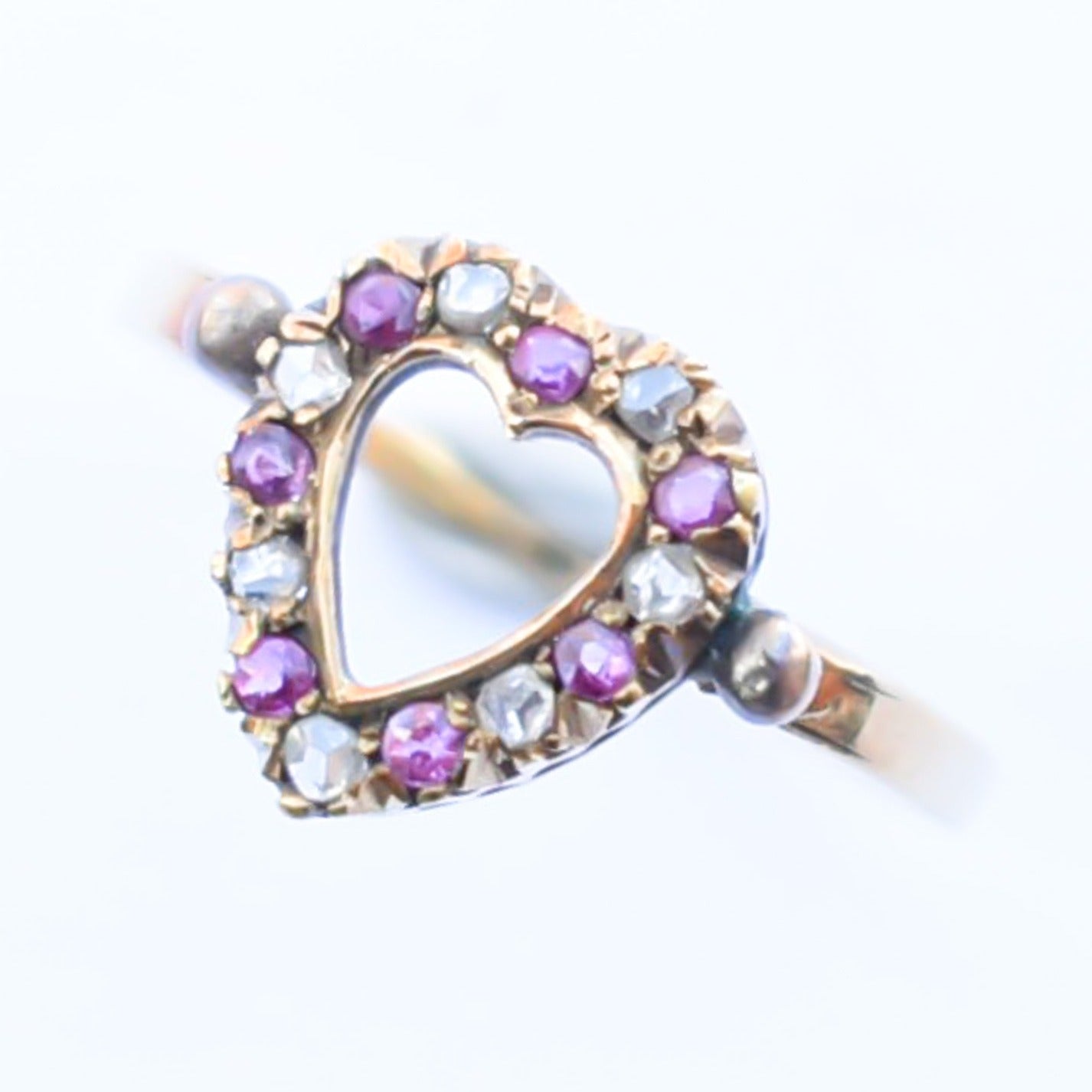 HEART RING / RUBY / DIAMOND / UK /9K / #12