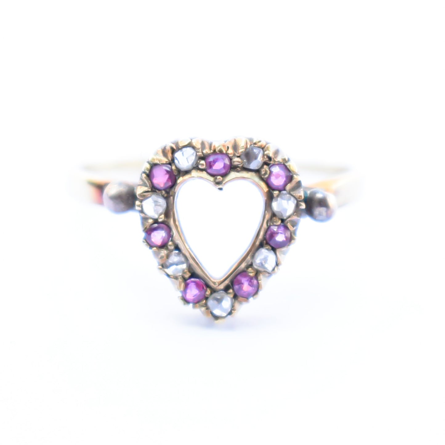 HEART RING / RUBY / DIAMOND / UK /9K / #12