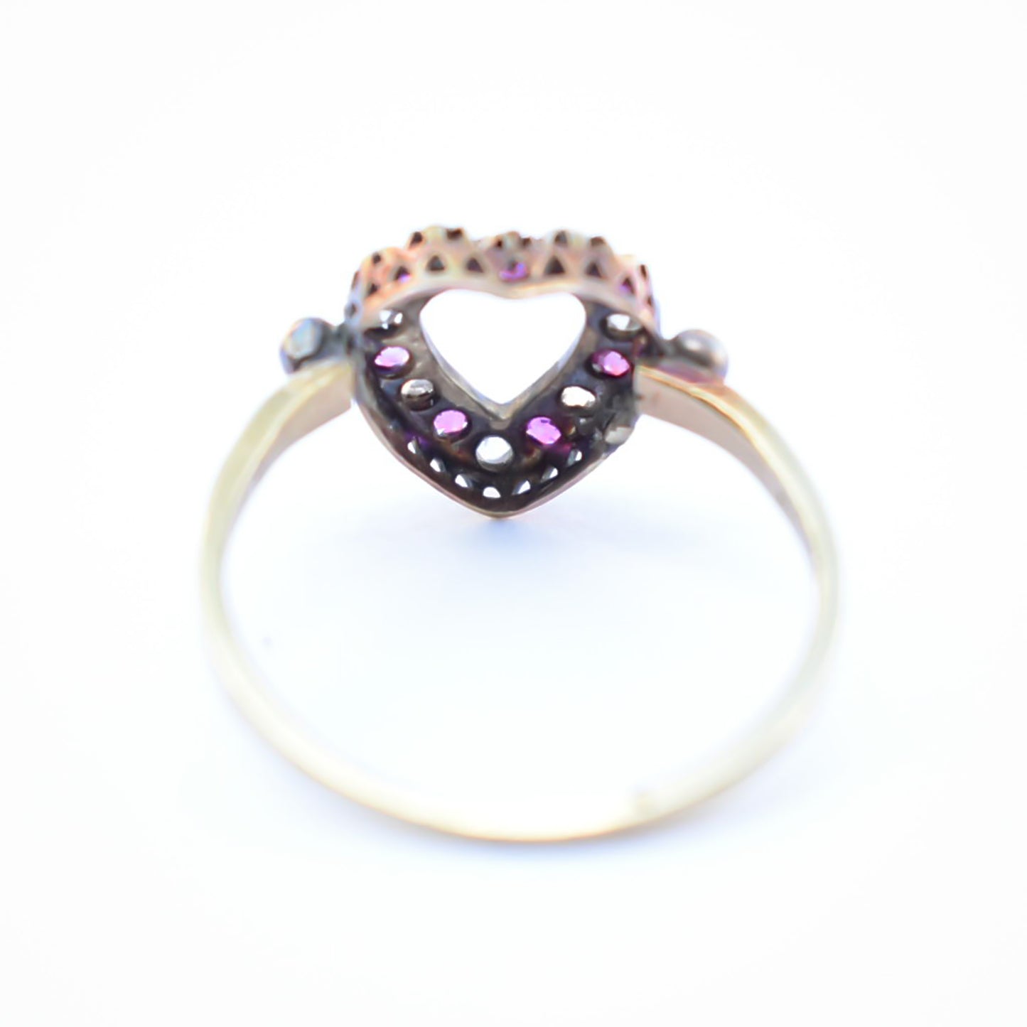 HEART RING / RUBY / DIAMOND / UK /9K / #12