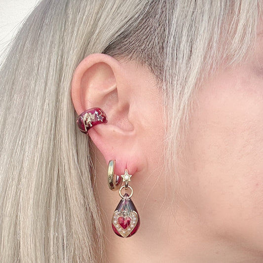 LOVE EARRINGS / MEMENTO MORI / RED / BLACK(single)