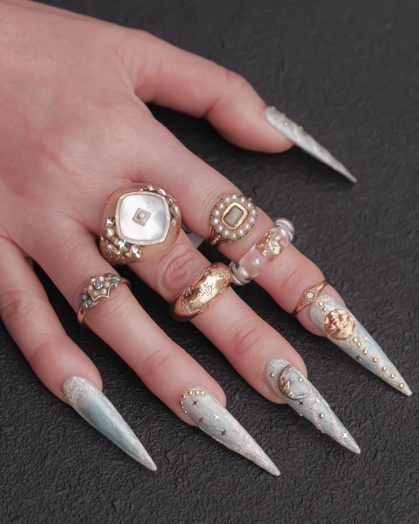 MOURNING RING / LONDON / 18K / #11.5