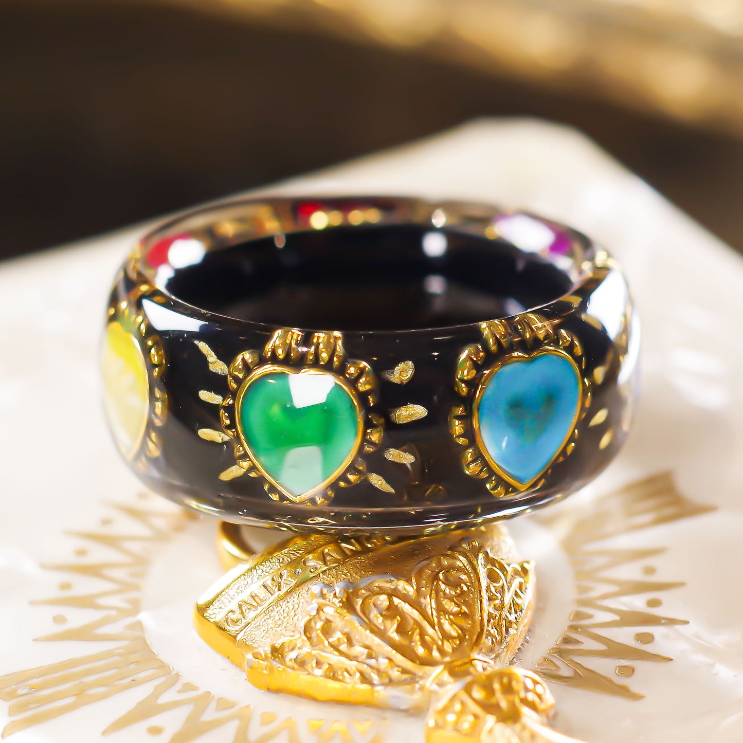 LUCKY 7 RING / HEART / BLACK / #13