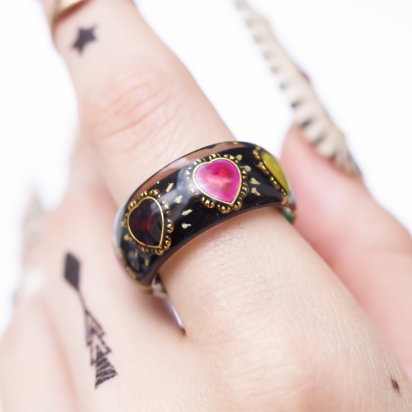 LUCKY 7 RING / HEART / BLACK / #13