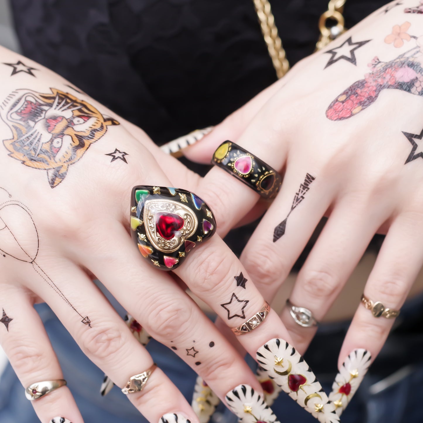 LUCKY 7 RING / HEART / BLACK / #13