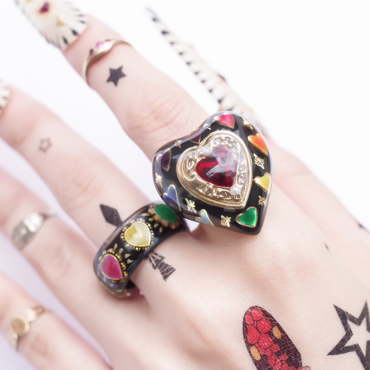 LUCKY 7 RING / HEART / BLACK / #13