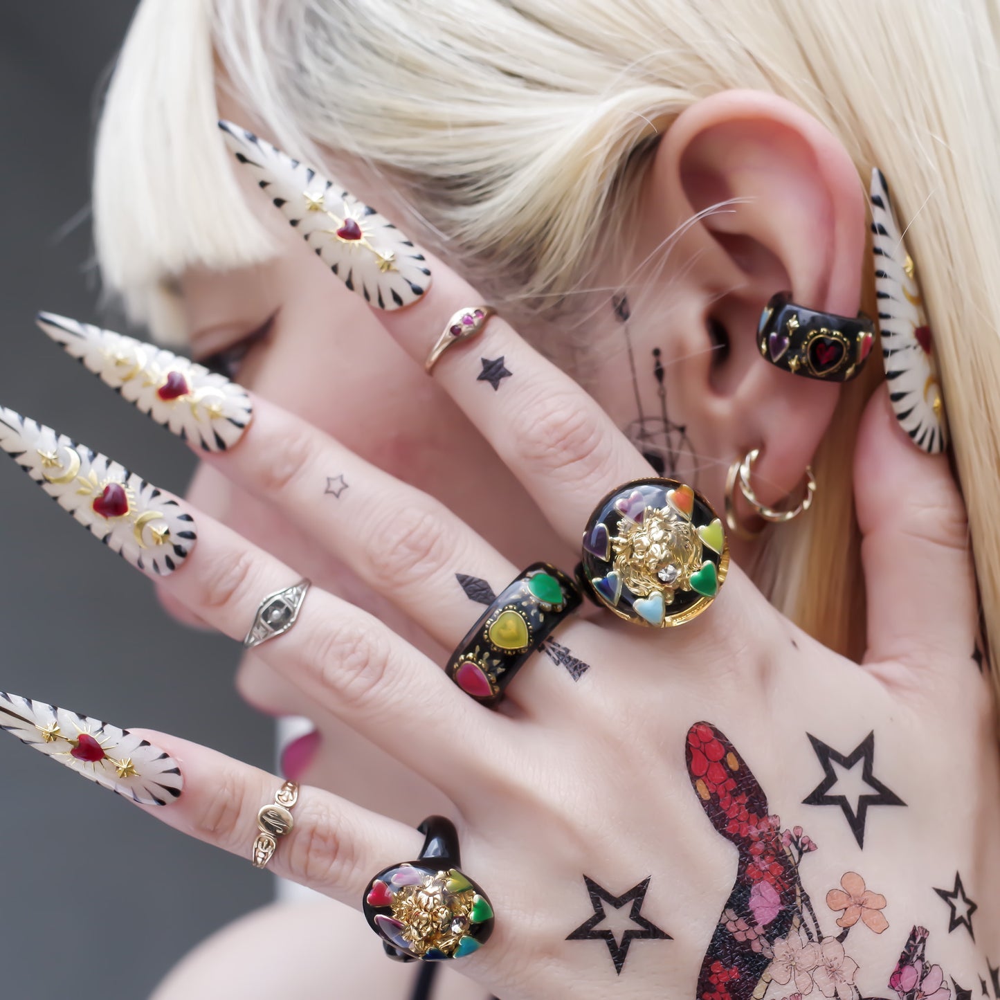 LUCKY 7 RING / HEART / BLACK / #13