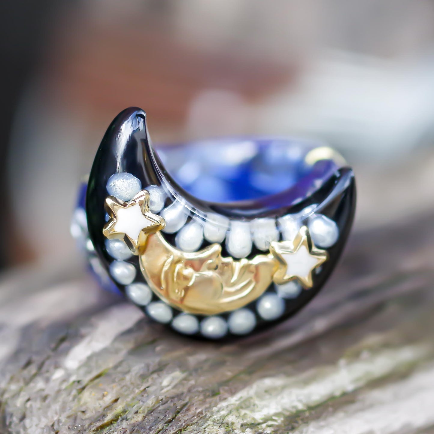 MOON RING / BLACK / BLUE / #3