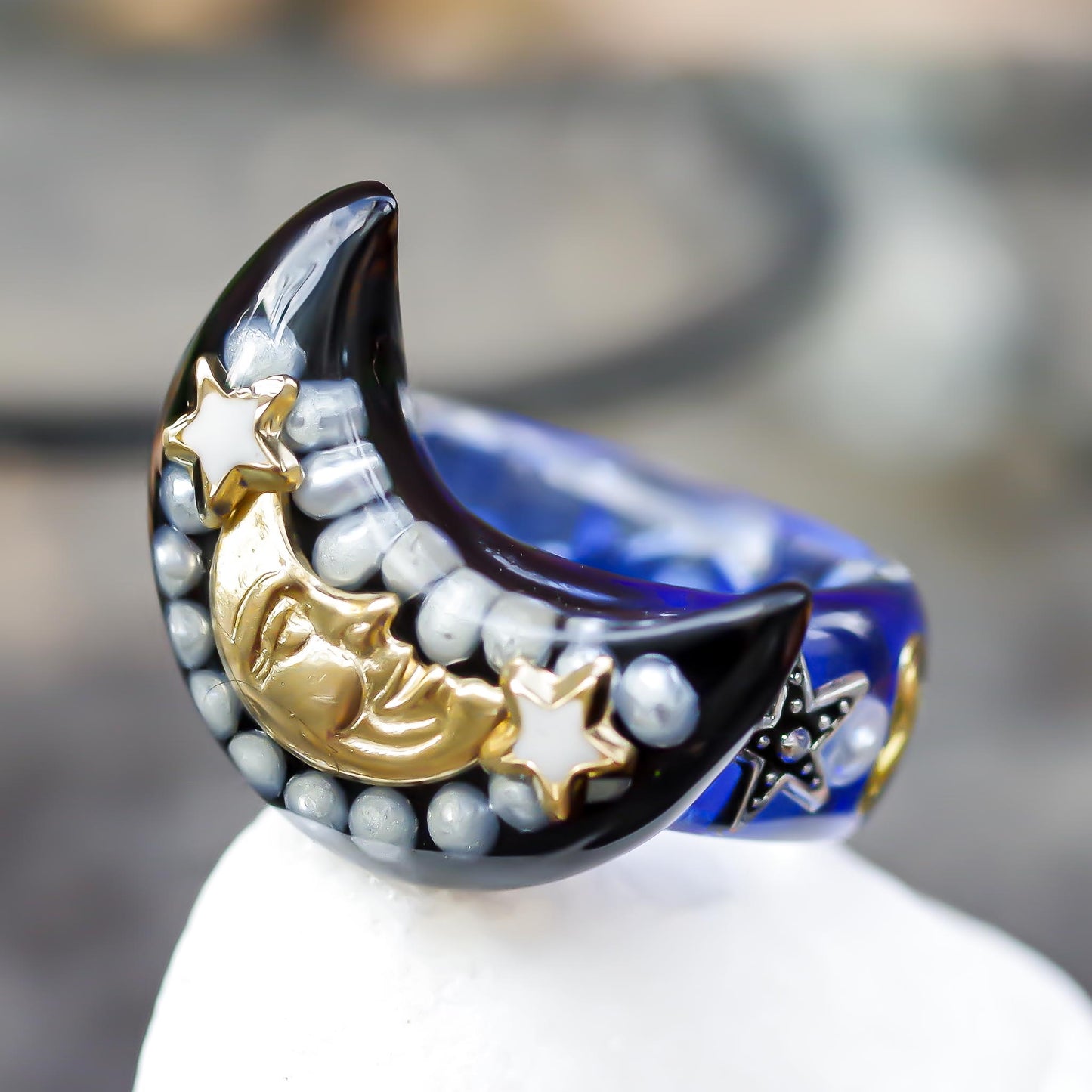 MOON RING / BLACK / BLUE / #3