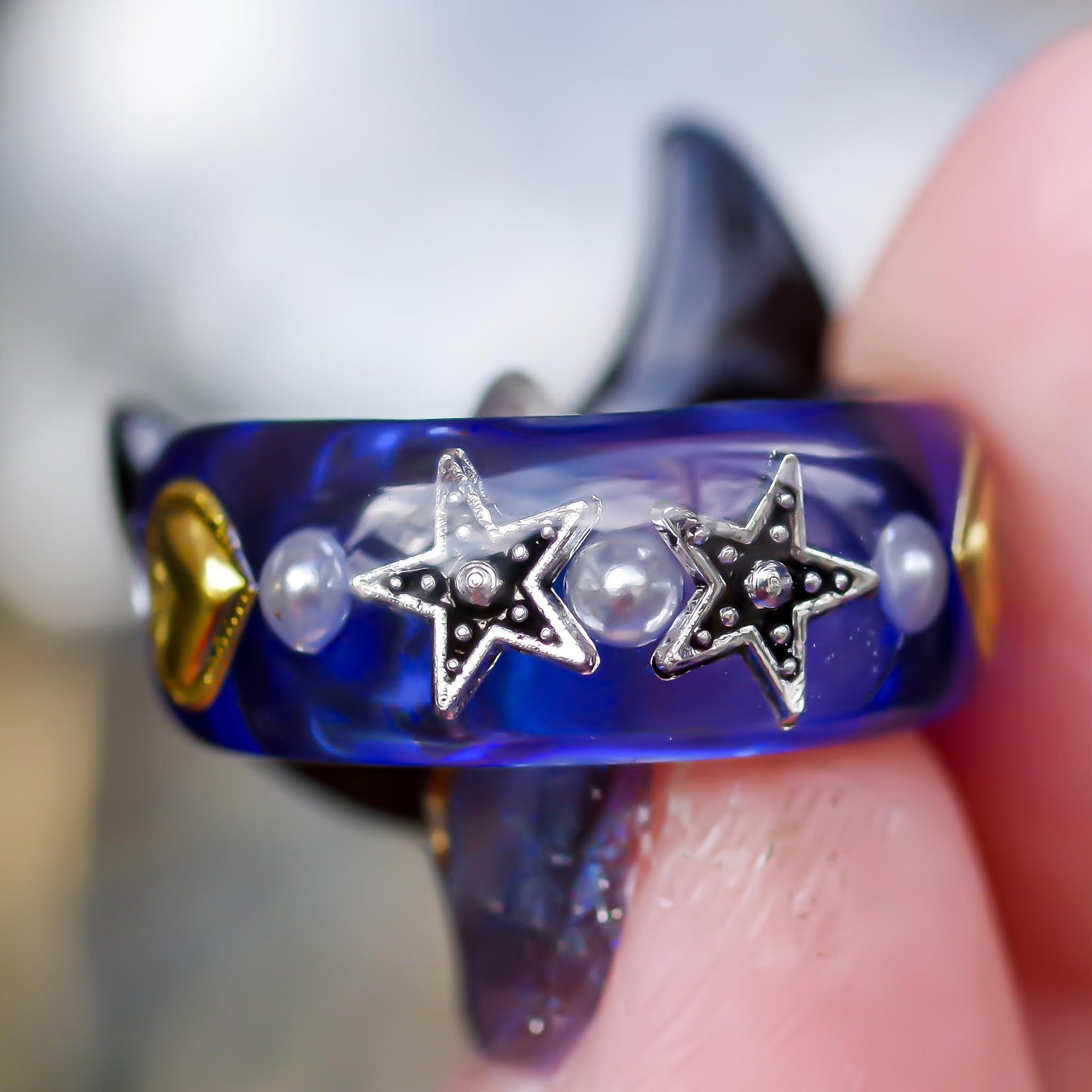 MOON RING / BLACK / BLUE / #3