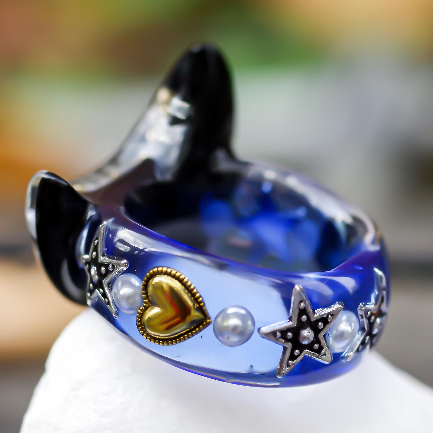 MOON RING / BLACK / BLUE / #3