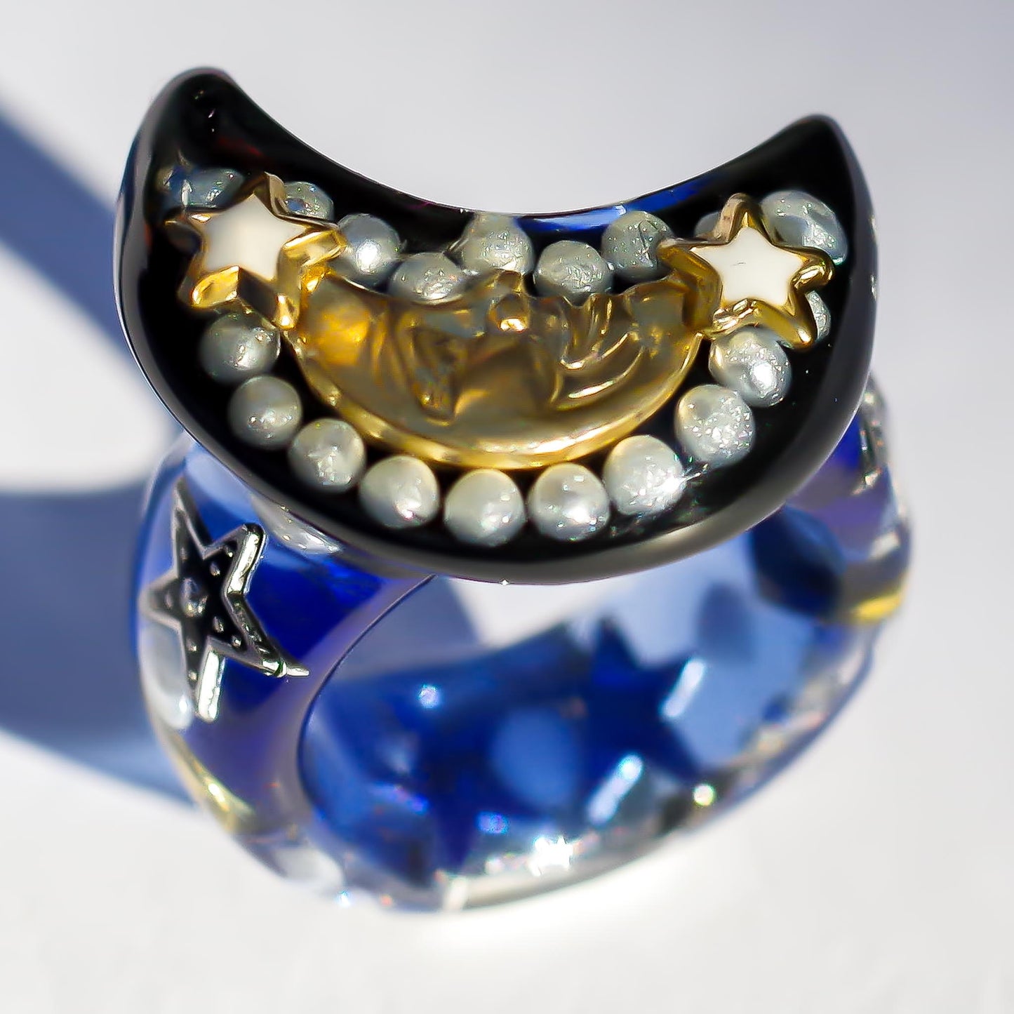MOON RING / BLACK / BLUE / #3