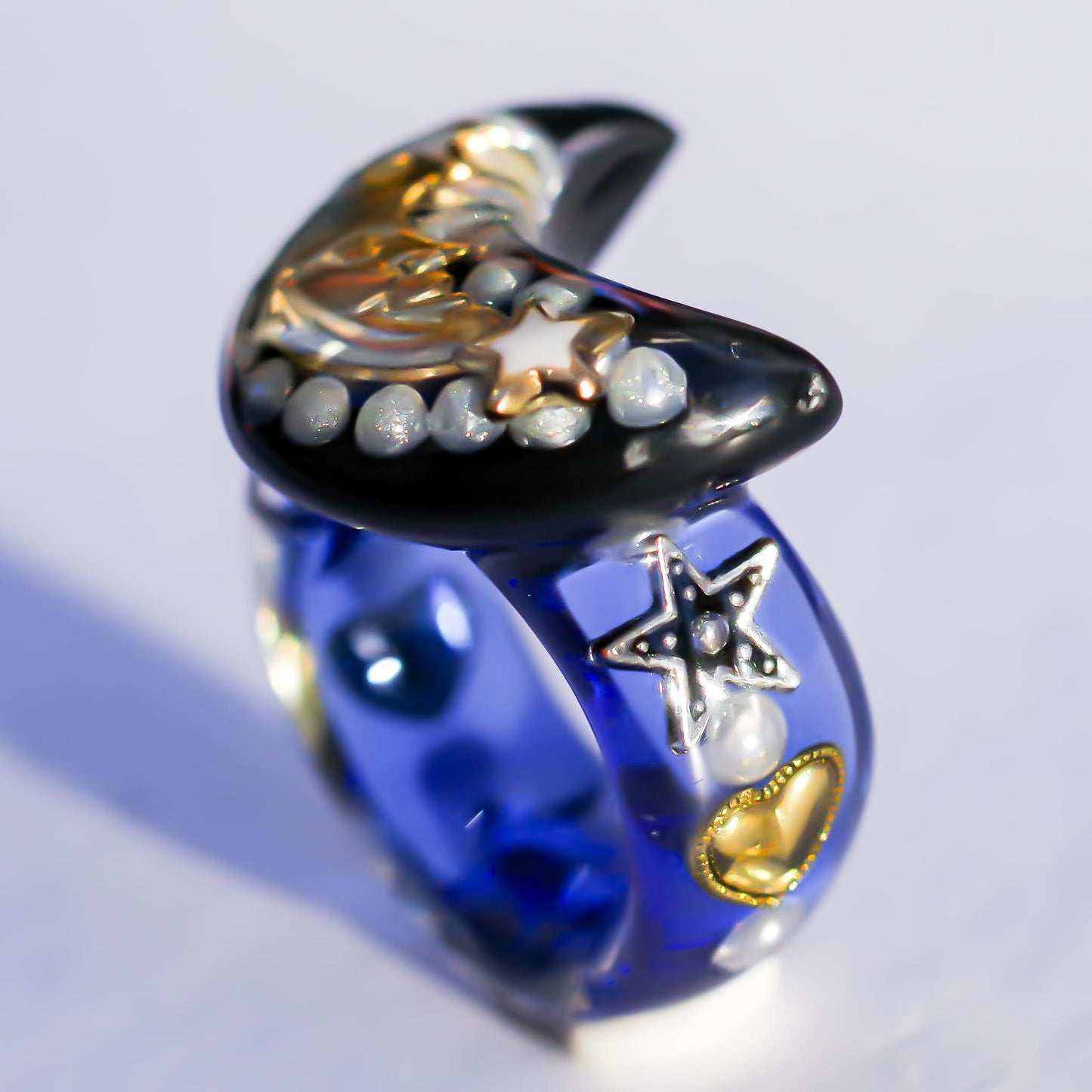 MOON RING / BLACK / BLUE / #3