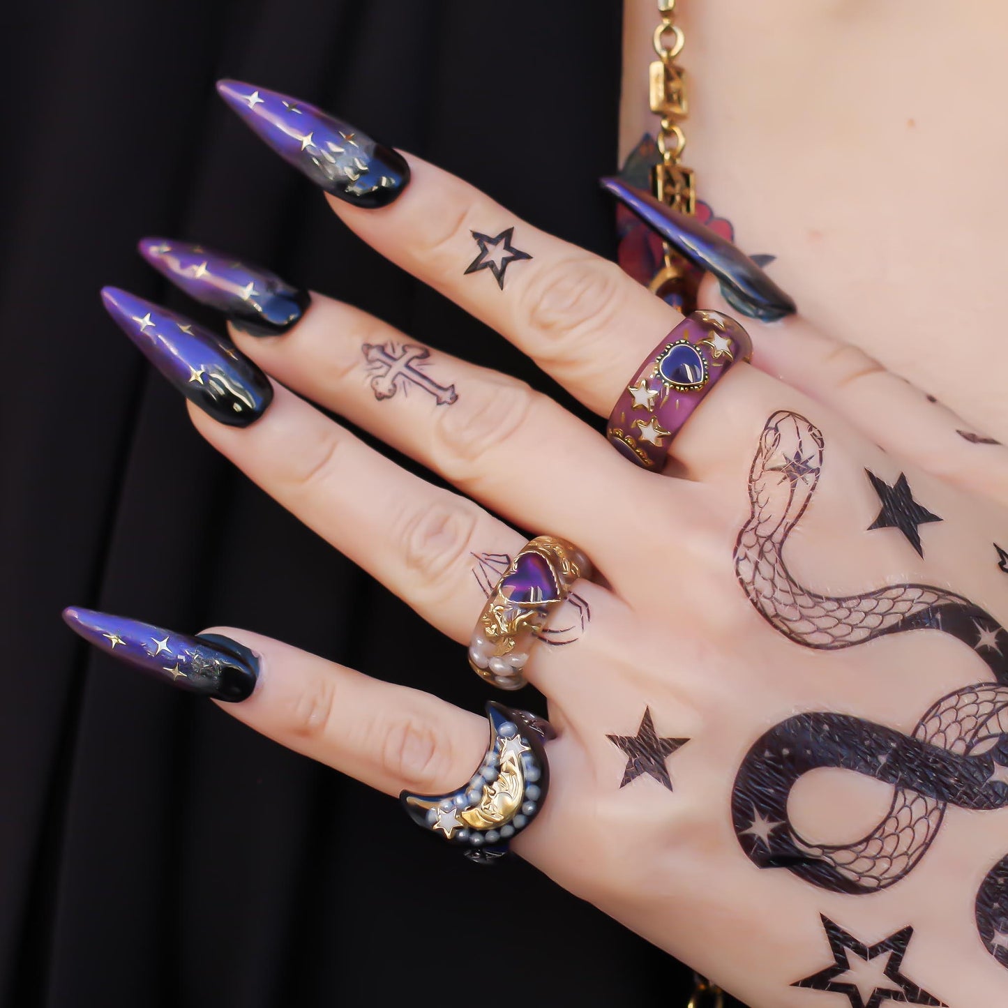 MOON RING / BLACK / BLUE / #3
