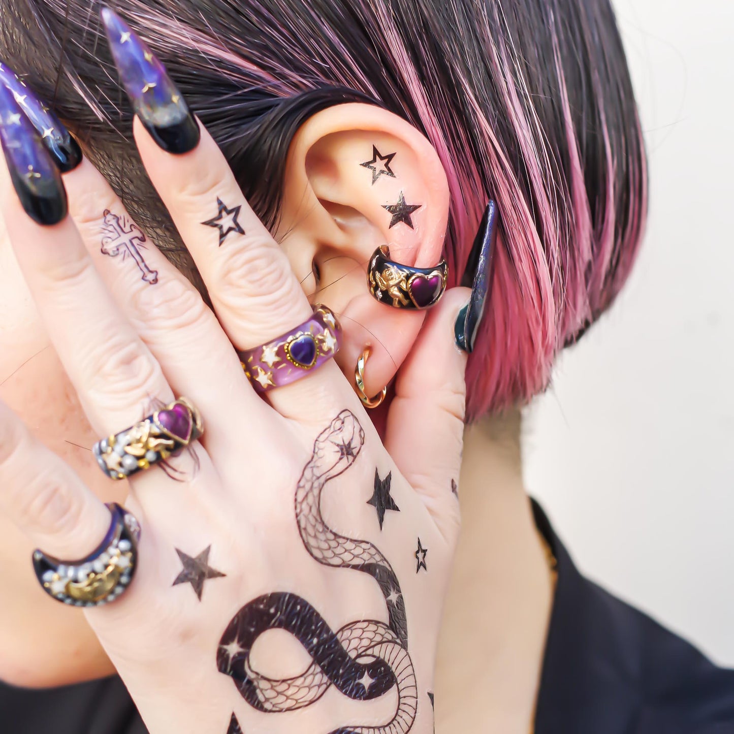 MOON RING / BLACK / BLUE / #3
