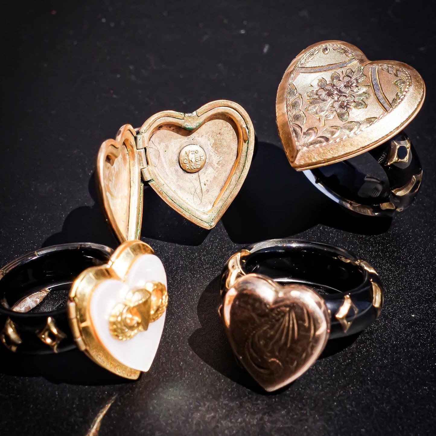HEART LOCKET RING / UK / 9K / #12