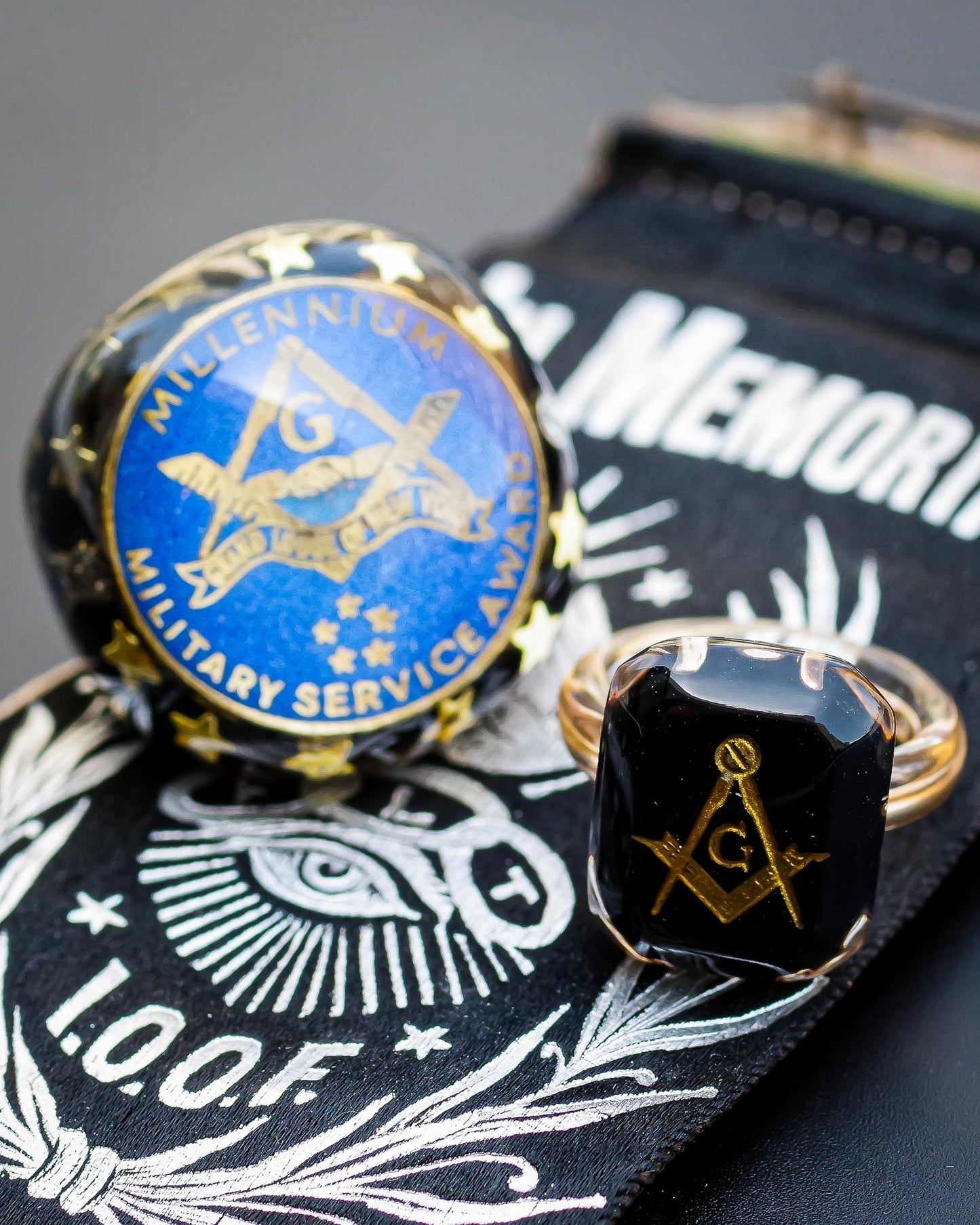 MASONIC RING / BLUE BLACK / #13