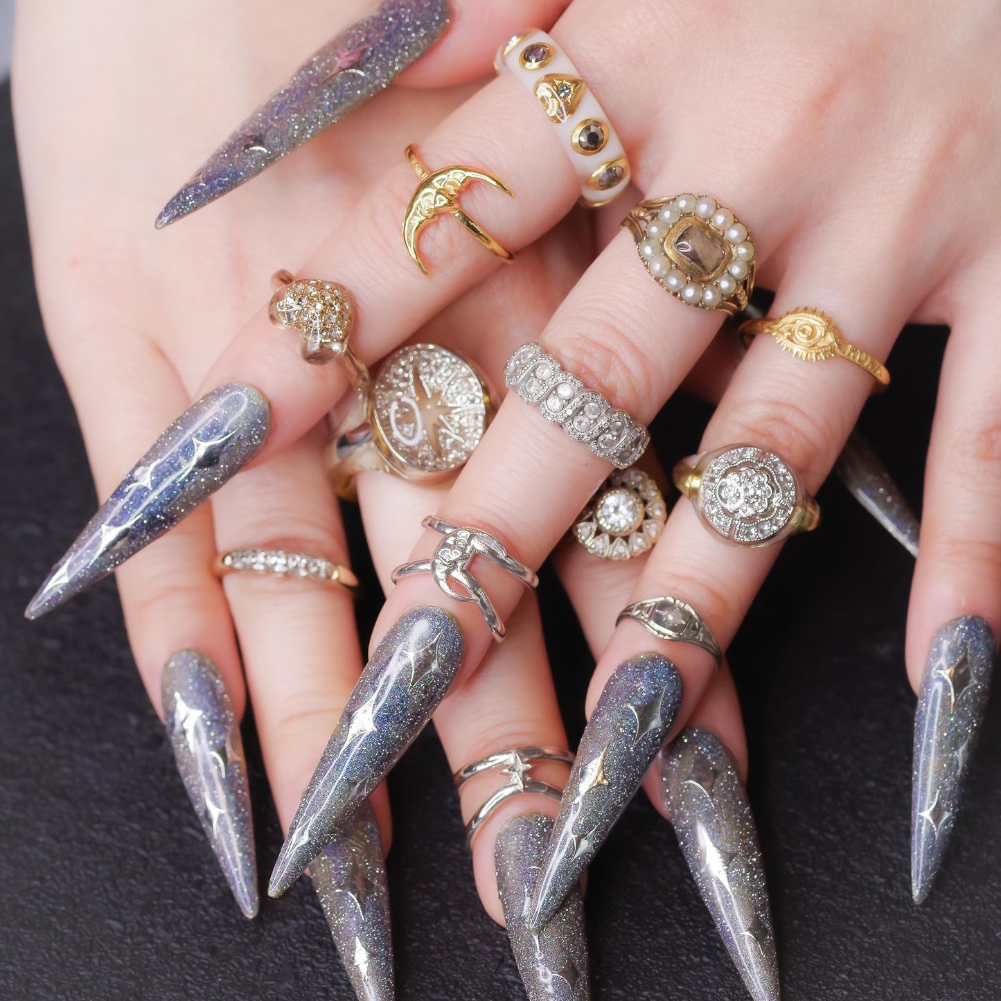 NAIL RING / MOON / SILVER 925